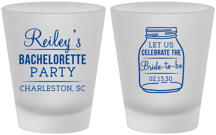 Custom Bachelorette Frosted Shot Glasses - Bride To Be | 60146