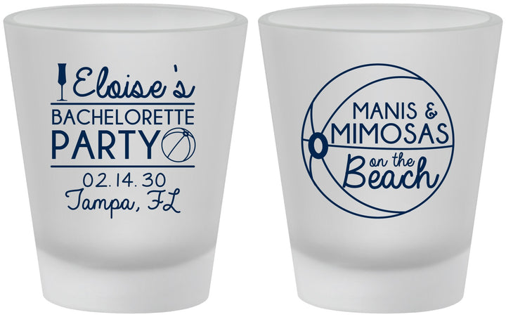 Custom Bachelorette Frosted Shot Glasses - Manis Mimosas | 60149