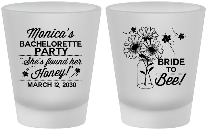 Custom Bachelorette Frosted Shot Glasses - Bride To Bee | 60152