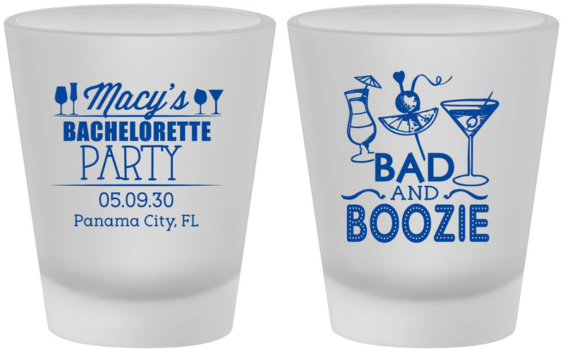 Custom Bachelorette Frosted Shot Glasses - Bad And Boozie | 60155