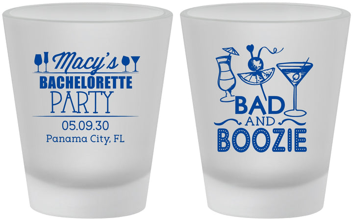 Custom Bachelorette Frosted Shot Glasses - Bad And Boozie | 60155