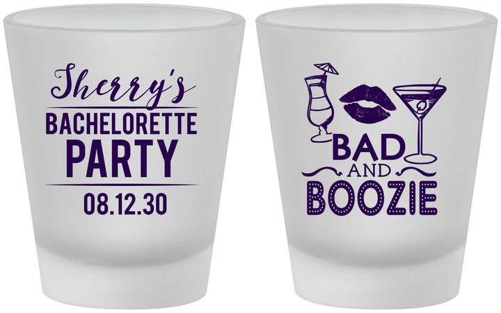Custom Bachelorette Frosted Shot Glasses - Bad And Boozie | 60156