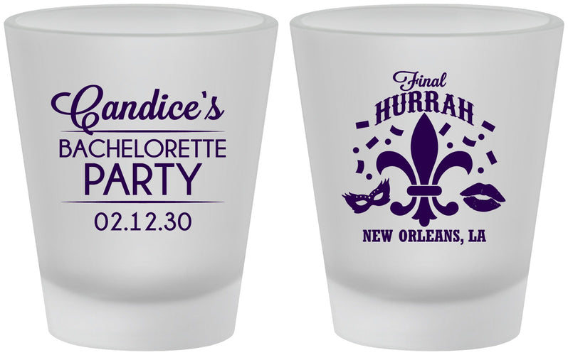Custom Bachelorette Frosted Shot Glasses - New Orleans | 60166