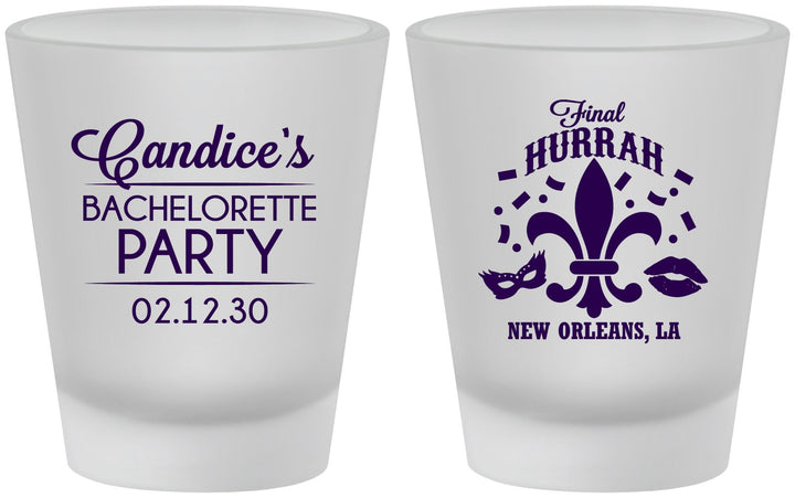 Custom Bachelorette Frosted Shot Glasses - New Orleans | 60166