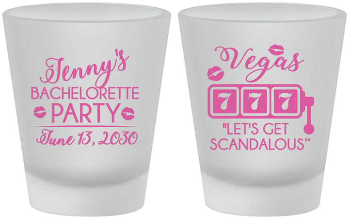 Custom Bachelorette Frosted Shot Glasses - Las Vegas | 60170