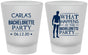 Custom Bachelorette Frosted Shot Glasses - What Happens | 60172