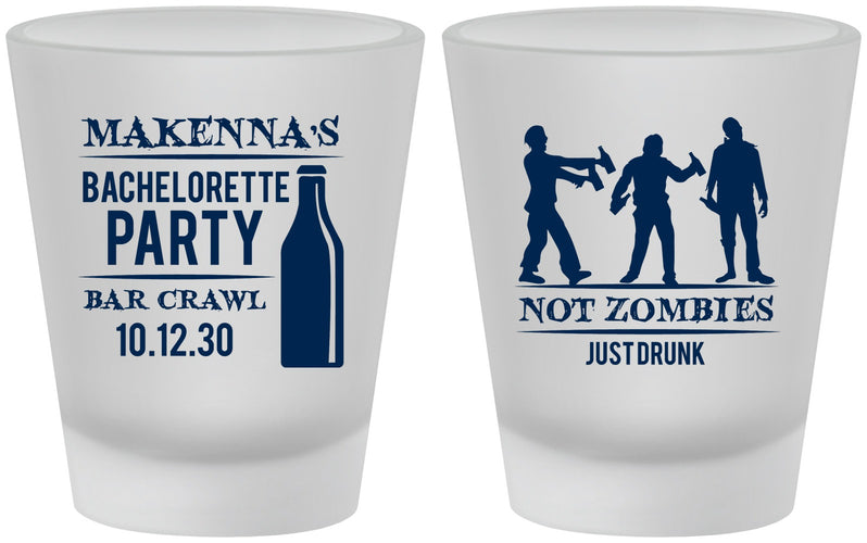 Custom Bachelorette Frosted Shot Glasses - Zombie | 60173