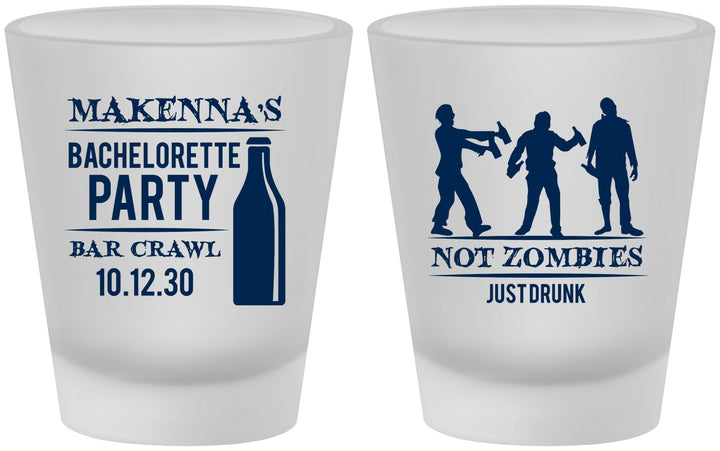 Custom Bachelorette Frosted Shot Glasses - Zombie | 60173