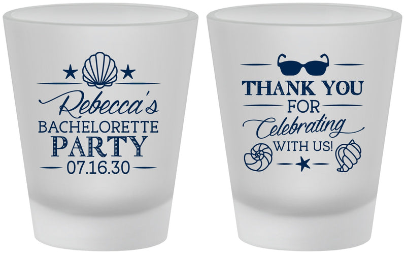 Custom Bachelorette Frosted Shot Glasses - Beach | 60177