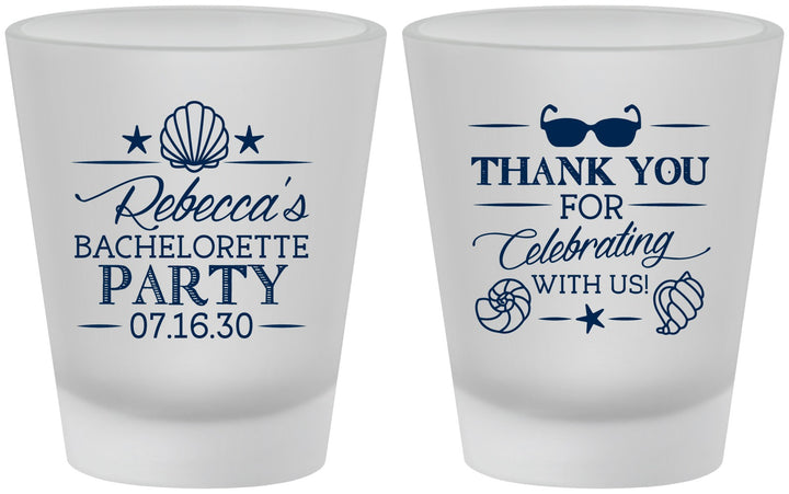 Custom Bachelorette Frosted Shot Glasses - Beach | 60177