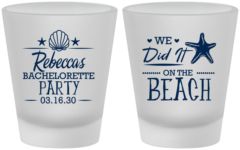 Custom Bachelorette Frosted Shot Glasses - Beach | 60183