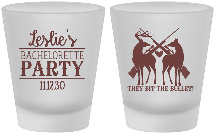 Custom Bachelorette Frosted Shot Glasses - Hunting | 60187