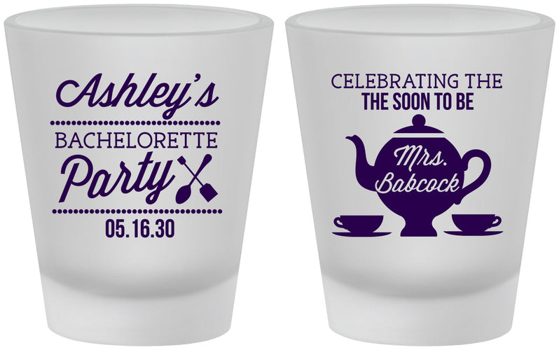 Custom Bachelorette Frosted Shot Glasses - Teapot | 60189