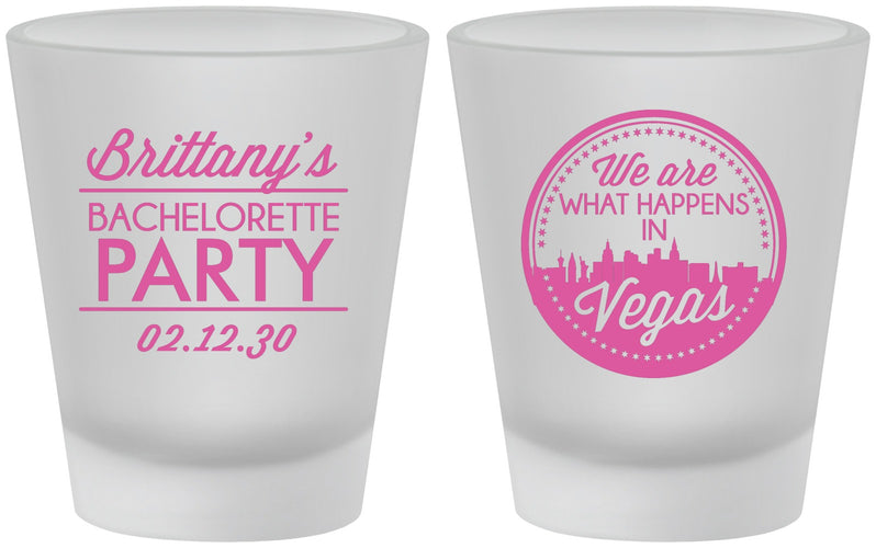 Custom Bachelorette Frosted Shot Glasses - Las Vegas | 60190