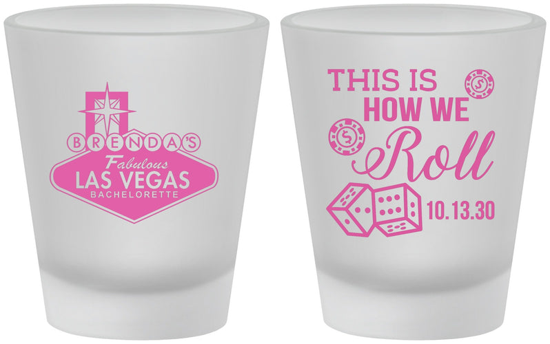 Custom Bachelorette Frosted Shot Glasses - Las Vegas | 60191
