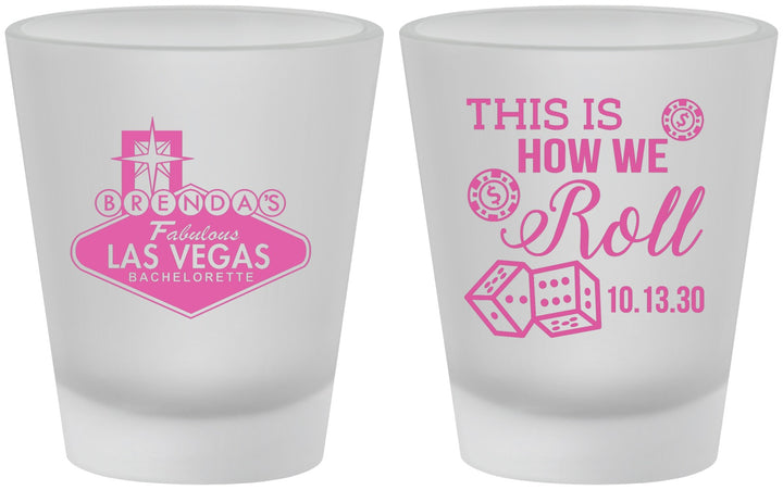 Custom Bachelorette Frosted Shot Glasses - Las Vegas | 60191