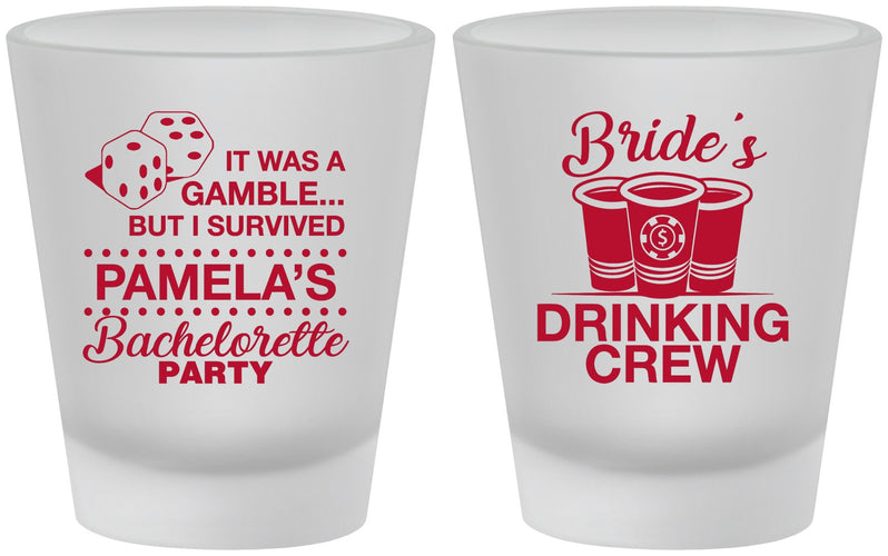 Custom Bachelorette Frosted Shot Glasses - Las Vegas | 60194