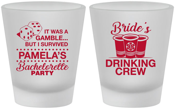 Custom Bachelorette Frosted Shot Glasses - Las Vegas | 60194