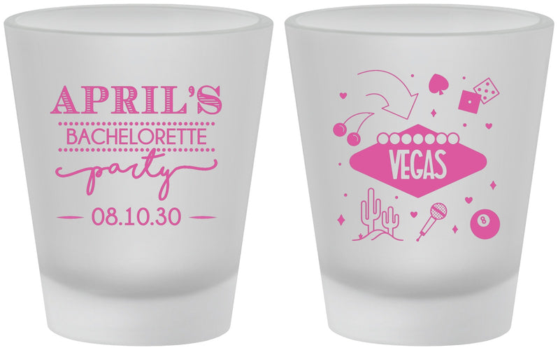 Custom Bachelorette Frosted Shot Glasses - Las Vegas | 60198