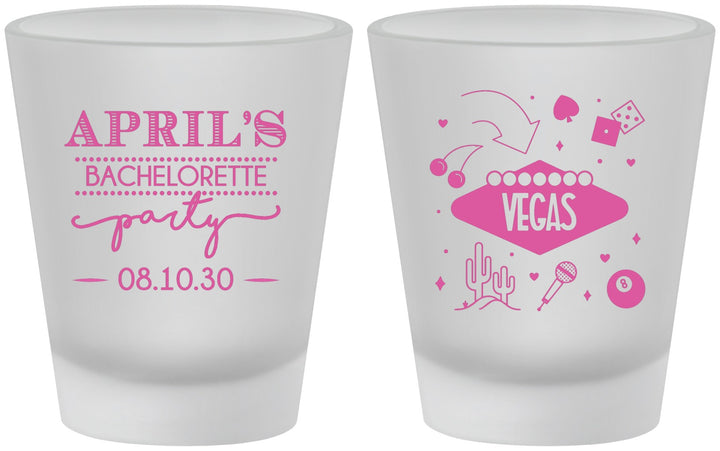 Custom Bachelorette Frosted Shot Glasses - Las Vegas | 60198