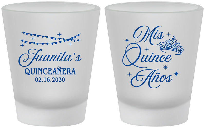 Custom Quinceanera Frosted Shot Glasses - Mis Quince Anos | 70001