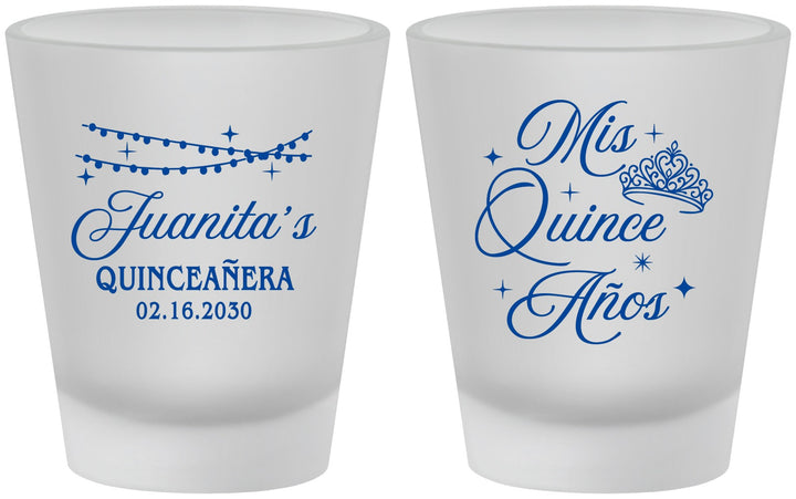 Custom Quinceanera Frosted Shot Glasses - Mis Quince Anos | 70001