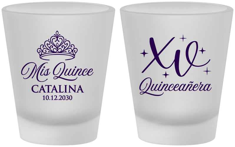 Custom Quinceanera Frosted Shot Glasses - Mis Quince Anos | 70002