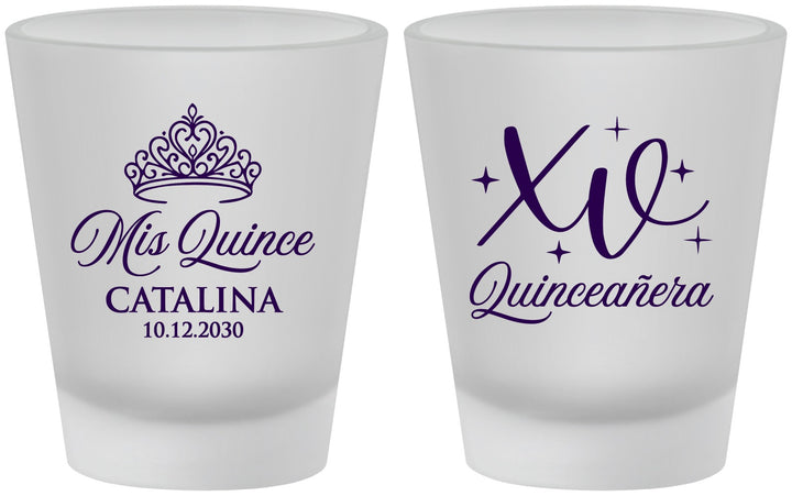 Custom Quinceanera Frosted Shot Glasses - Mis Quince Anos | 70002