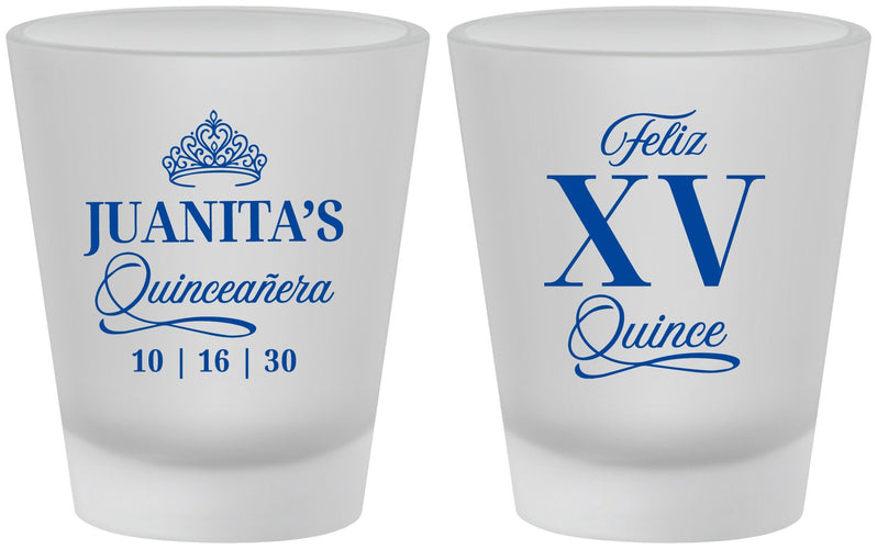 Custom Quinceanera Frosted Shot Glasses - Mis Quince Anos | 70003