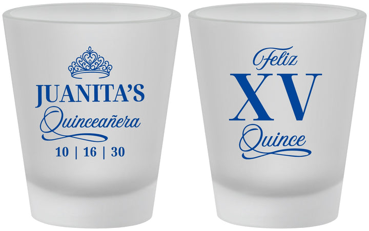Custom Quinceanera Frosted Shot Glasses - Mis Quince Anos | 70003