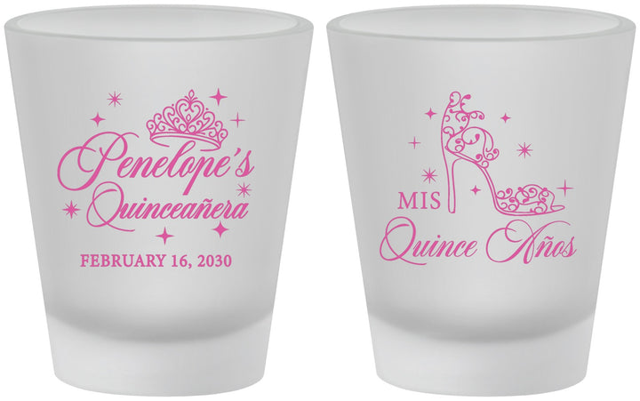 Custom Quinceanera Frosted Shot Glasses - Mis Quince Anos | 70004