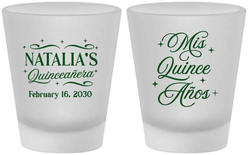 Custom Quinceanera Frosted Shot Glasses - Mis Quince Anos | 70006
