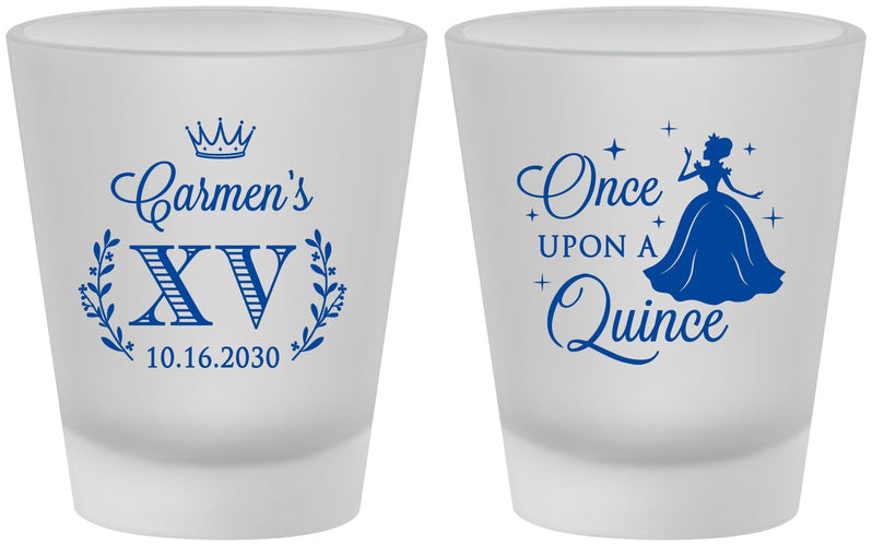 Custom Quinceanera Frosted Shot Glasses - Once Upon A Quince | 70011