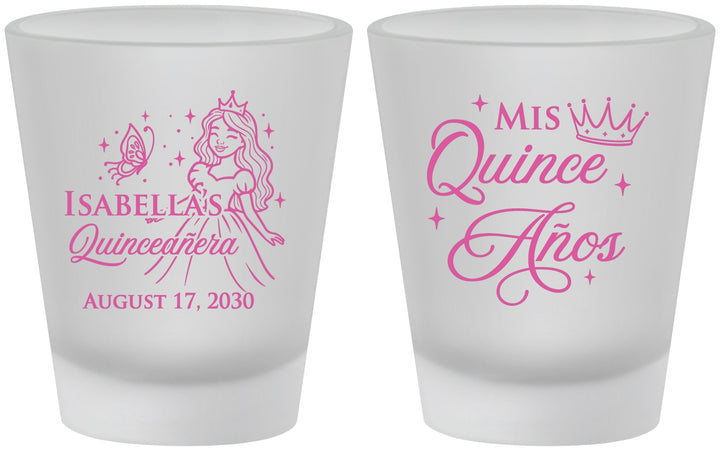 Custom Quinceanera Frosted Shot Glasses - Mis Quince Anos | 70012