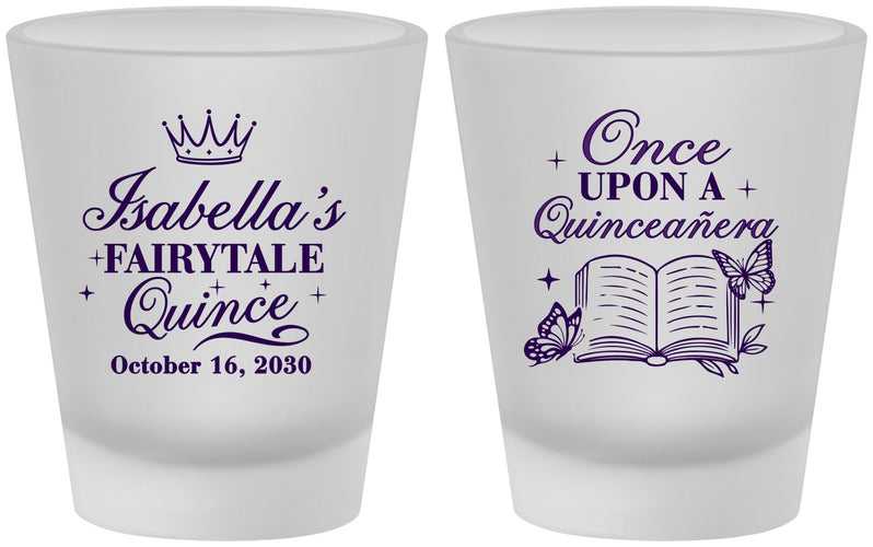 Custom Quinceanera Frosted Shot Glasses - Once Upon A Quince | 70013