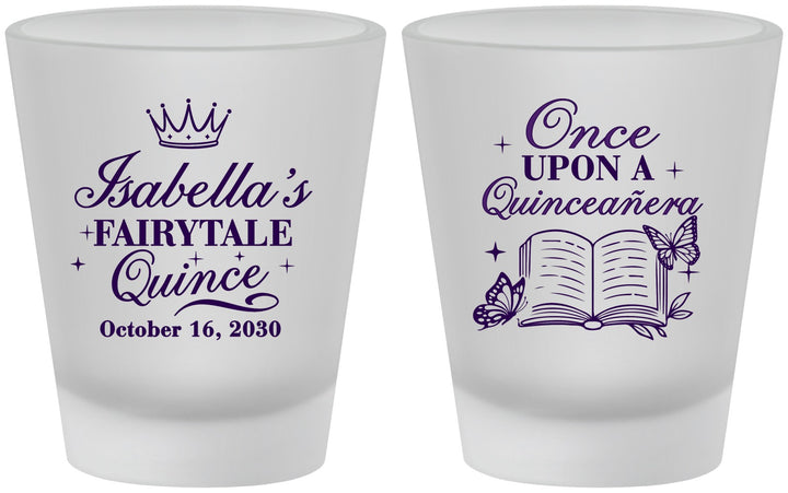 Custom Quinceanera Frosted Shot Glasses - Once Upon A Quince | 70013