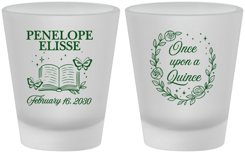 Custom Quinceanera Frosted Shot Glasses - Once Upon A Quince | 70014