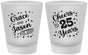 Custom Anniversary Frosted Shot Glasses - Cheers To 25 Years | 80012
