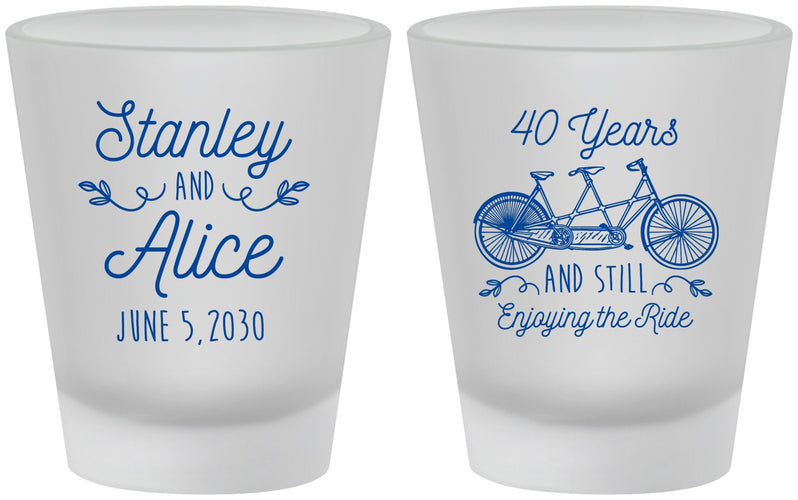 Custom Anniversary Frosted Shot Glasses - Cheers To 40 Years | 80025