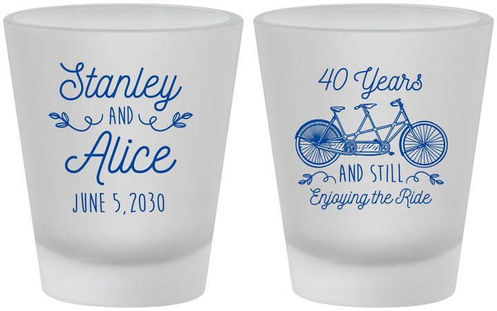 Custom Anniversary Frosted Shot Glasses - Cheers To 40 Years | 80025