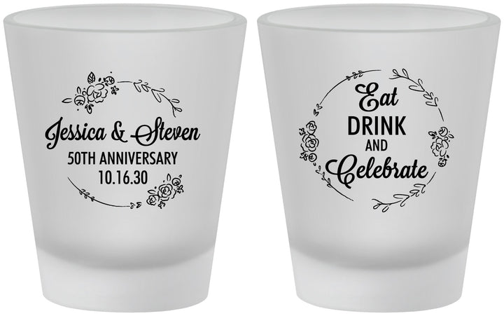 Custom Anniversary Frosted Shot Glasses - 50th Wedding | 80027