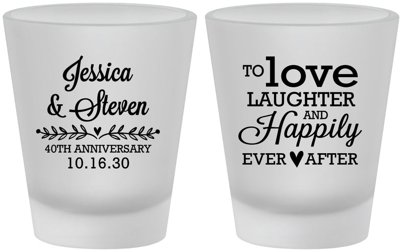 Custom Anniversary Frosted Shot Glasses - 40th Wedding | 80035