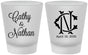 Custom Wedding Frosted Shot Glasses - Two Letter Monogram | 807