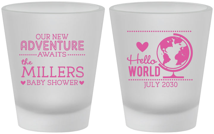 Custom Baby Shower Frosted Shot Glasses - Hello World | 90013