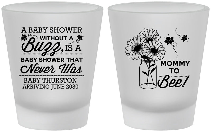 Custom Baby Shower Frosted Shot Glasses - Mommy To Bee | 90016