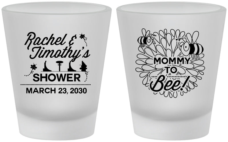 Custom Baby Shower Frosted Shot Glasses - Mommy To Bee | 90017
