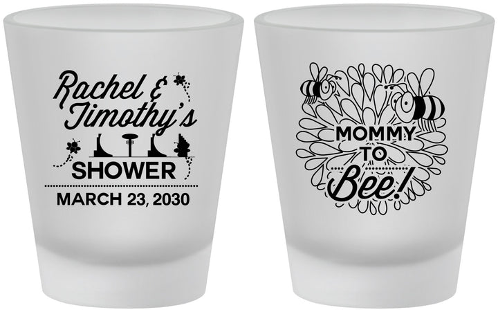 Custom Baby Shower Frosted Shot Glasses - Mommy To Bee | 90017