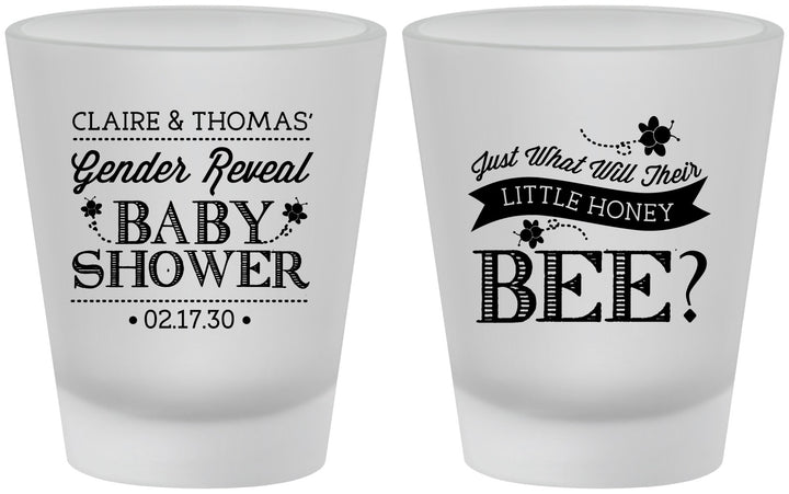 Custom Baby Shower Frosted Shot Glasses - Little Honey Bee | 90018