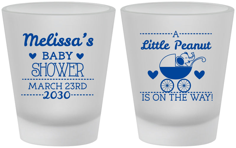 Custom Baby Shower Frosted Shot Glasses - Peanut On The Way | 90028
