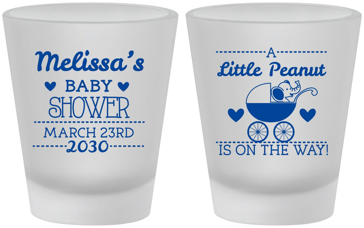 Custom Baby Shower Frosted Shot Glasses - Peanut On The Way | 90028